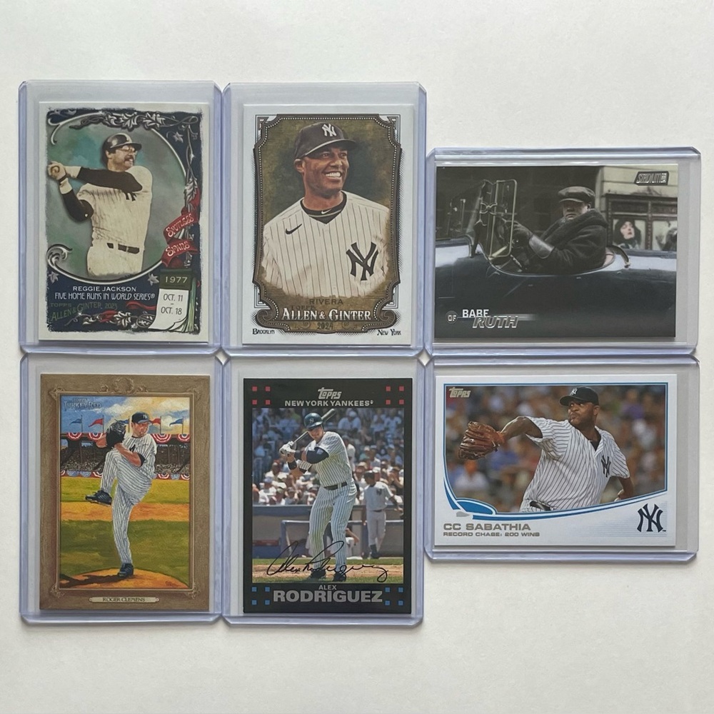 Lot of 6 New York Yankees Topps MLB Baseball Cards